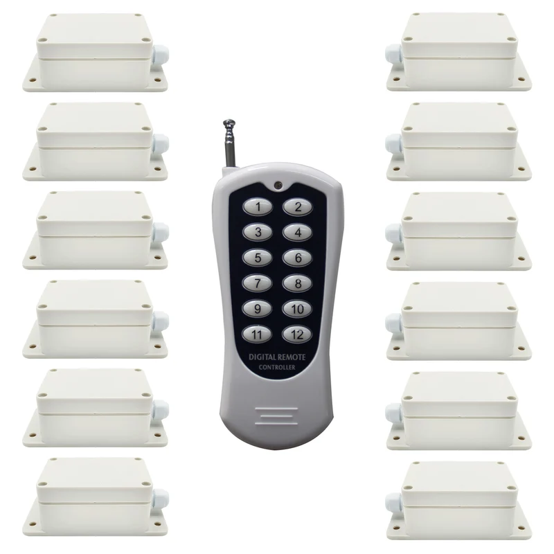 Douze 1 canal 230V 30A interrupteurs sans fil avec télécommande (Modèle: 0020740)