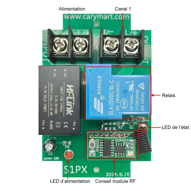 Six 1 Voie 230V 30A Interrupteurs Sans Fil avec Télécommande (Modèle: 0020739)