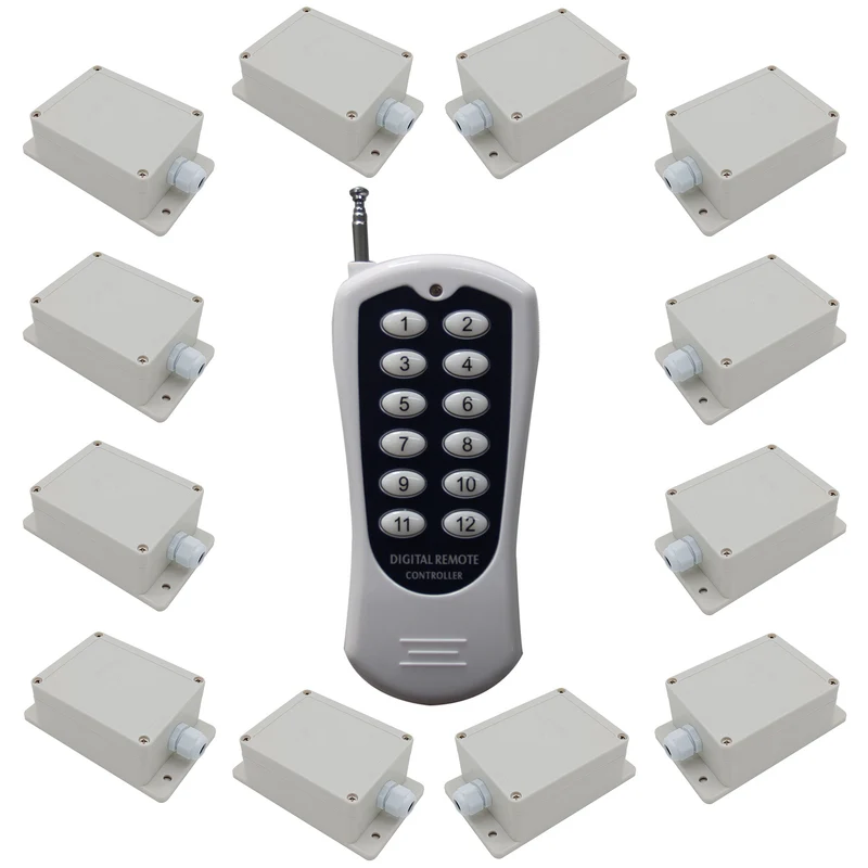 Douze 1 canal 230V 2300 watt interrupteurs sans fil avec télécommande (Modèle: 0020459)