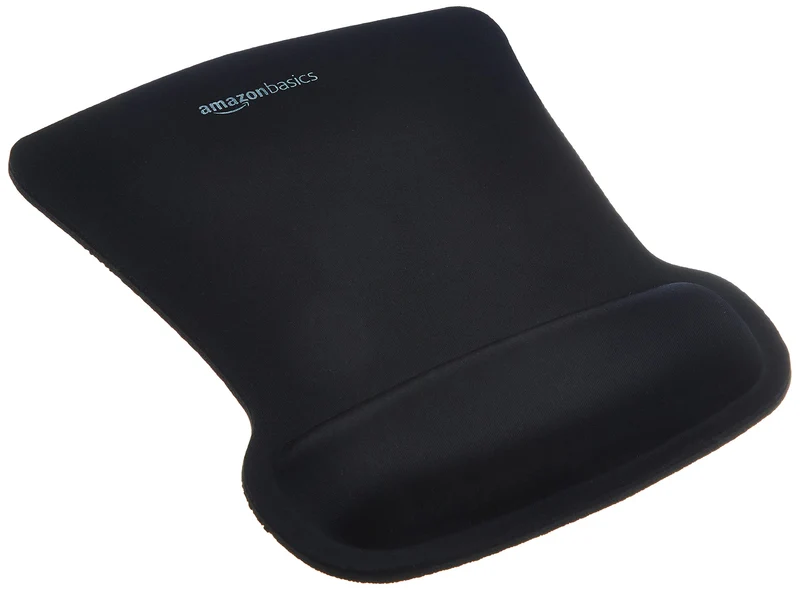 Amazon Basics - Tapis de Souris irrégulier avec Repose-Poignet en Gel, Noir