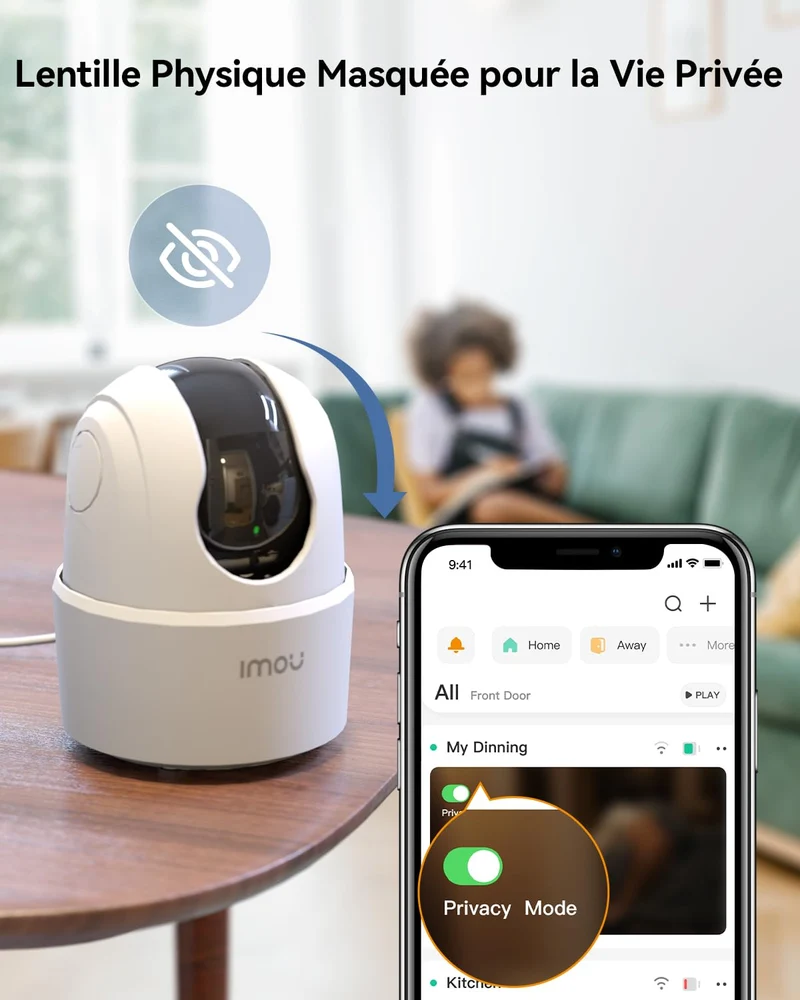 Imou 2K(3MP) Caméra Surveillance WiFi Intérieure Caméra 360° Connectée Smartphone avec Détection Humaine AI Suivi Intelligent Sirène Audio Bidirectionnel Compatible Alexa pour Bébé/Animaux