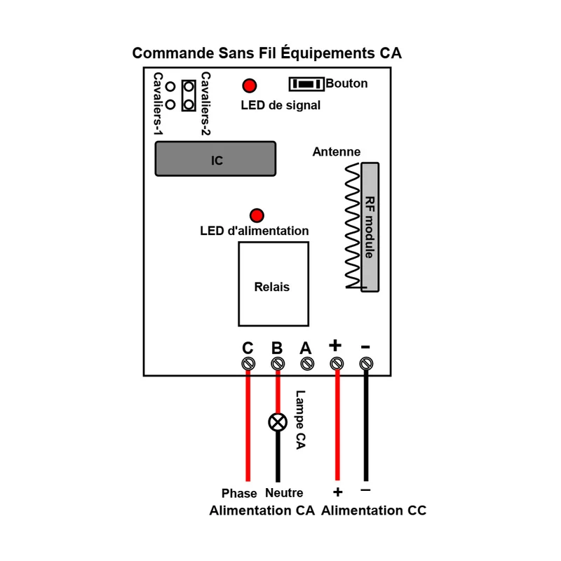 CC Kit Télécommande Sans Fil avec 12 Interrupteurs Radio et 1 Émetteur (Modèle: 0020359)