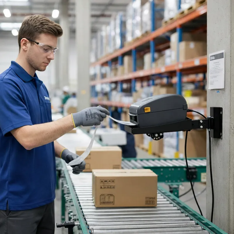 Étagère murale pour imprimante thermique directe Zebra ZD621 en acier inoxydable