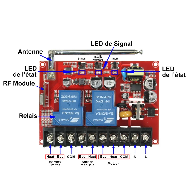 1 Canal Interrupteur Sans Fil avec Télécommande Pour Moteur 380V (Modèle: 0020028)