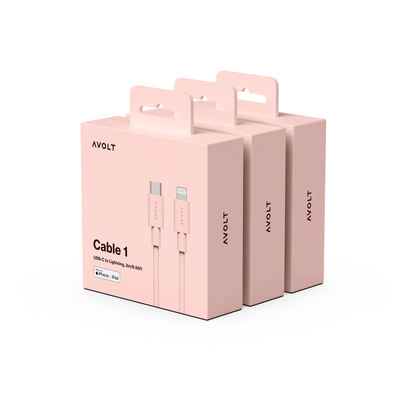 New Cable 1 | 3-Pack New Pink USB-C to Lightning