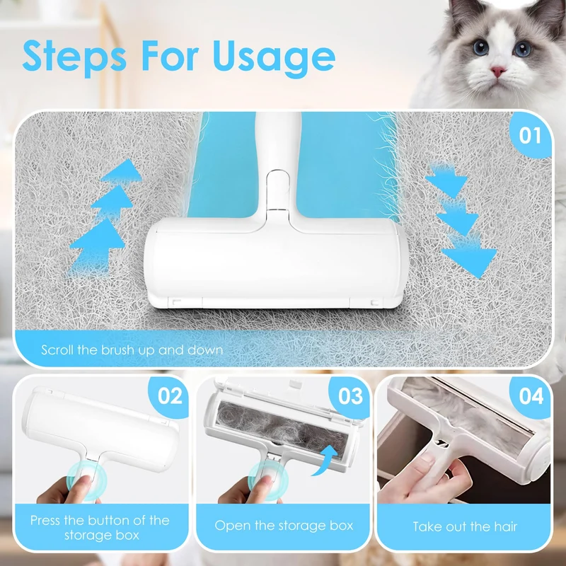 Mmyzao Brosse Anti Poils Animaux Chat Chien Accessoire,Ramasse Poils,Brosse Anti Poil pour Vetement,Canapé,Voiture,Lit,Tapis
