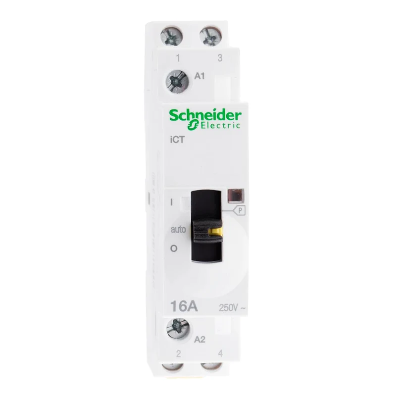 Schneider Electric A9C23712 iCT contacteur à commande manuelle, Acti9, 16 A, 2NO, 230-240VCA, 50 Hz, Blanc