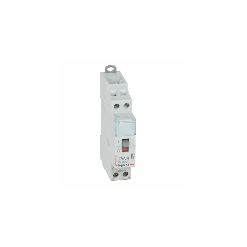 Contacteur jour nuit silencieux bobine 230V monophasé - 25A - contact 2NO - 1 module - 412558 Legrand