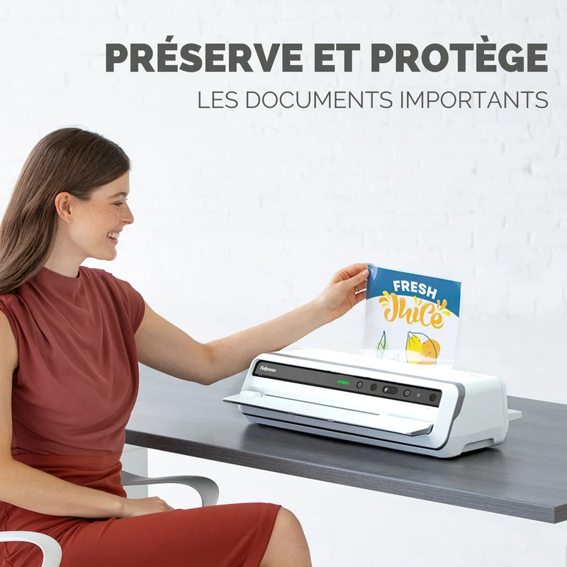 Pochettes de plastification Fellowes au format A4, 80 microns, Pack de 100 Feuilles à plastifier, Finition Brillante, Technologie ImageLast Aspect Haute Qualité, Idéal pour les photos et affiches