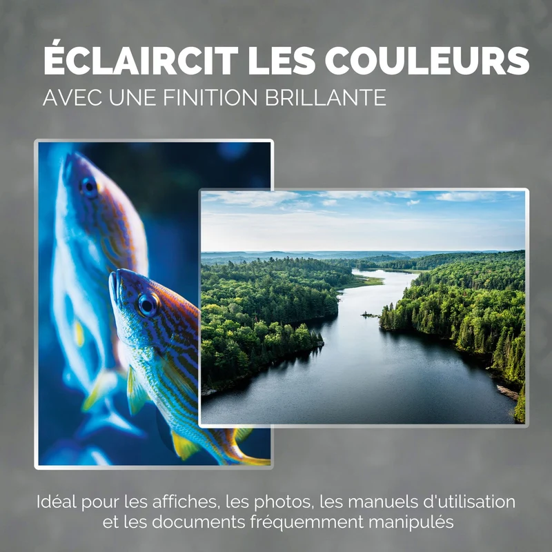 Pochettes de plastification Fellowes au format A4, 80 microns, Pack de 100 Feuilles à plastifier, Finition Brillante, Technologie ImageLast Aspect Haute Qualité, Idéal pour les photos et affiches