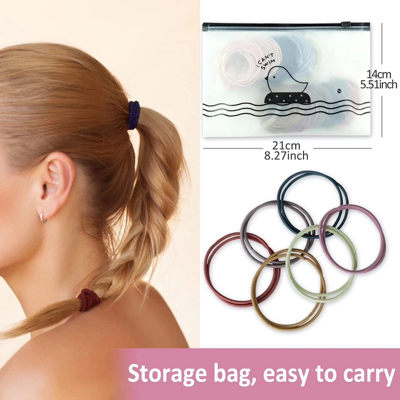 Hanyousheng Bandes Elastiques pour Cheveux, Multicolore Cravates Elastiques, Aucun Métal Élastiques Doux Élastiques Cravates à Cheveux, 200 Pièces 4.5cm Houchous de Cheveux pour Femme & Filles