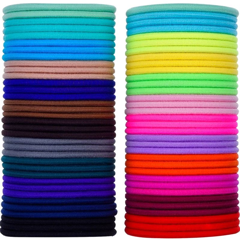 Multicolor Élastiques Bande de Cheveux Aucun Métal Élastiques Doux 69 Pièces 3mm