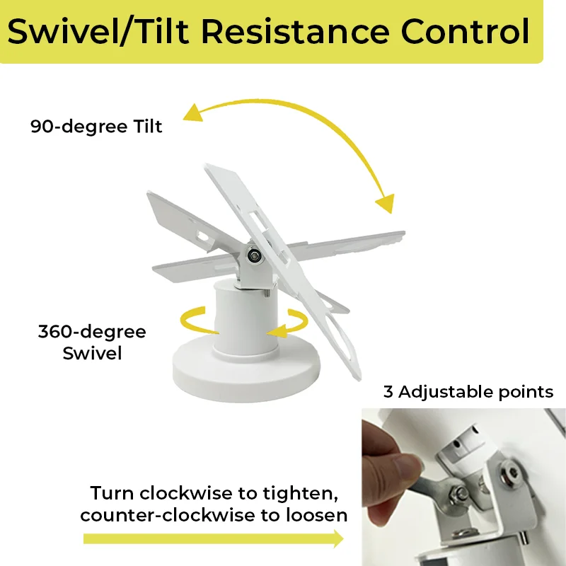 Support métallique pivotant et inclinable à profil bas pour terminal de point de vente Clover Mini