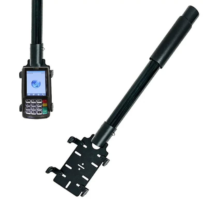 Support portable pour borne de paiement Dejavoo en service au volant