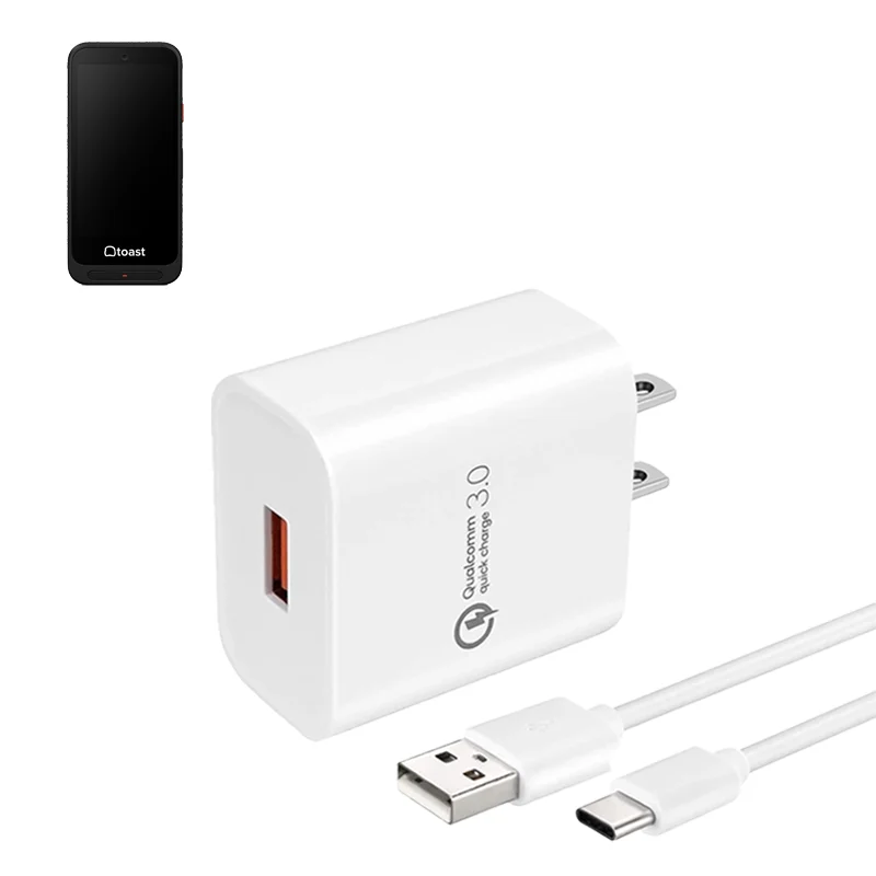 Chargeur mural pour terminal POS portable Toast GO 3 avec câble USB-C | Agoz