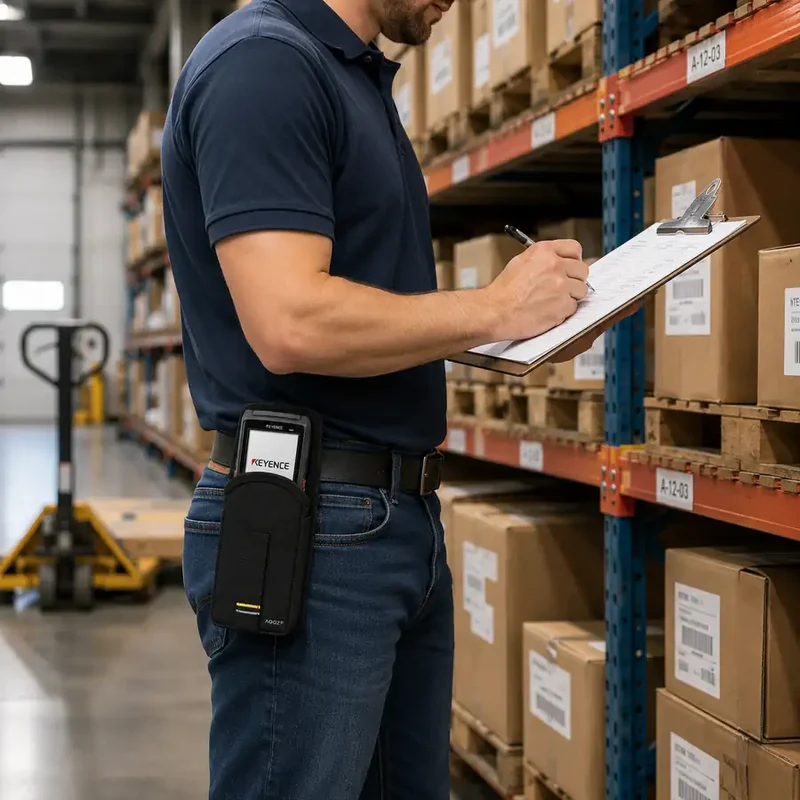 Étui pour scanner de codes-barres Keyence avec clip ceinture pour contrôle des stocks | Agoz
