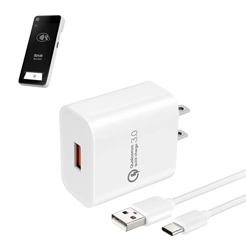 Chargeur mural pour terminal Square POS portable avec câble USB-C | Agoz