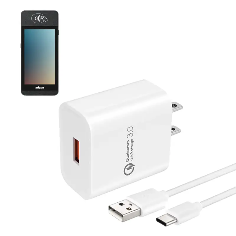 Chargeur mural pour terminal de point de vente Adyen avec câble USB-C | Agoz