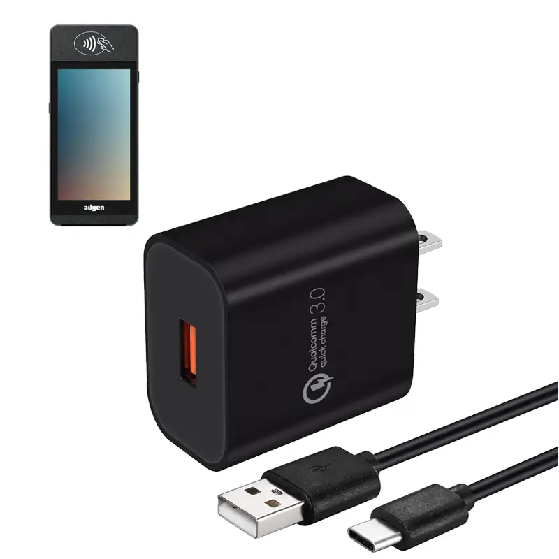 Chargeur mural pour terminal de point de vente Adyen avec câble USB-C | Agoz
