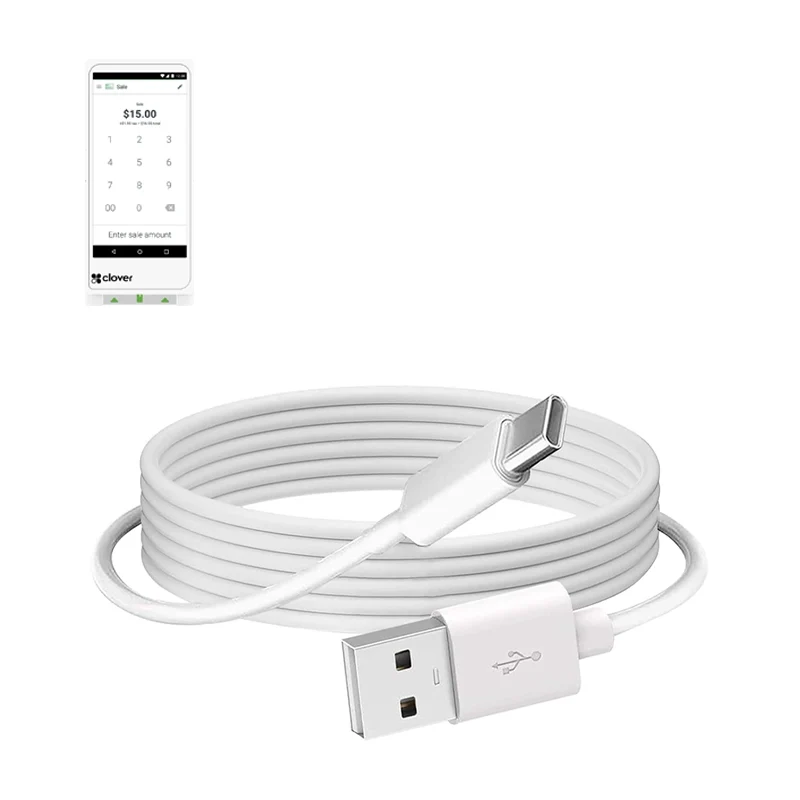 Câble de charge USB-A vers USB-C pour terminaux portatifs de point de vente Clover Flex | Agoz