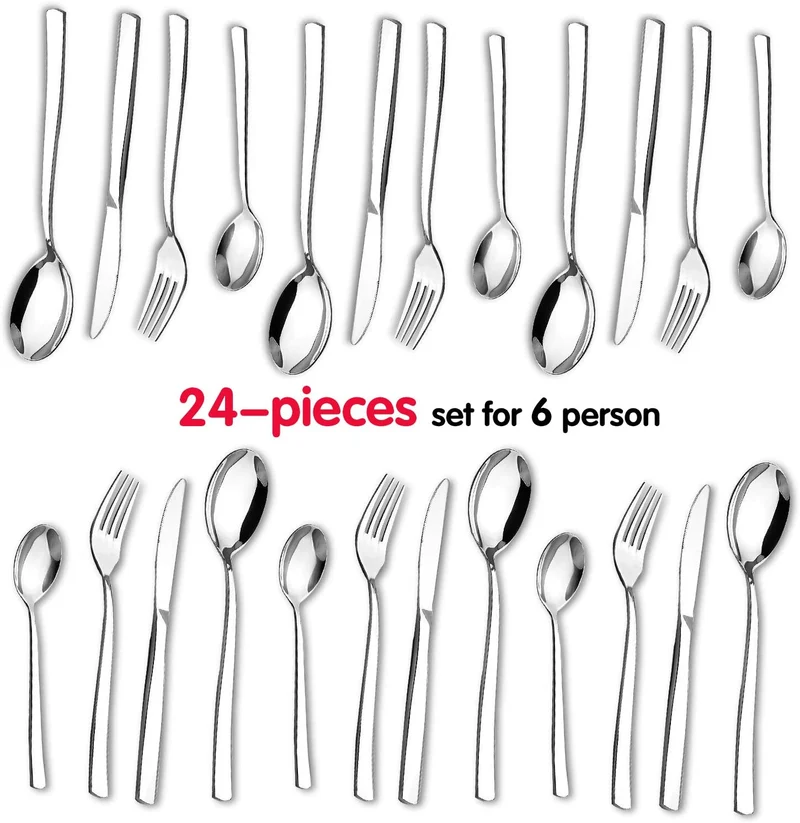 Ensemble De Couverts Acier Inoxydable Boîte-Cadeau 6 Personnes Maison Cuisine Restaurant
