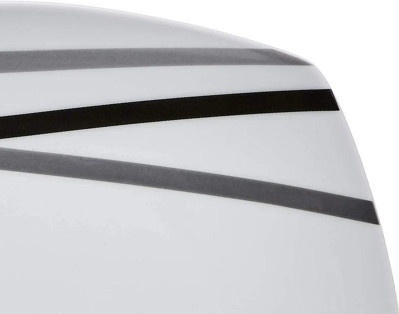 Service de Table Porcelaine 18 pièces Lignes Modernes 6 Personnes Lave-Vaisselle