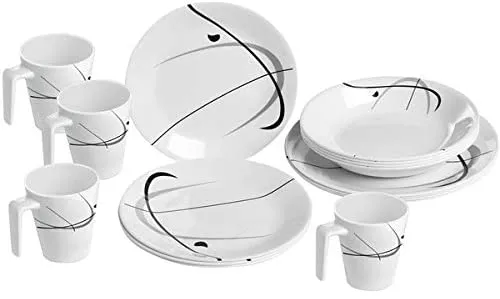 Brunner Serenade Melamine Set Haute Qualité 16 Pièces Assiettes Compatible Lave-Vaisselle