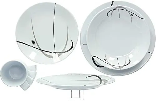 Brunner Serenade Melamine Set Haute Qualité 16 Pièces Assiettes Compatible Lave-Vaisselle