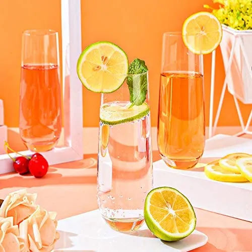 Design Master Verres à Flûte de Champagne sans Pied Verres de Boisson sans Plomb Verres à Vin Tout Usage