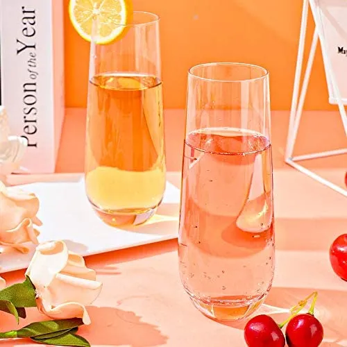 Design Master Verres à Flûte de Champagne sans Pied Verres de Boisson sans Plomb Verres à Vin Tout Usage