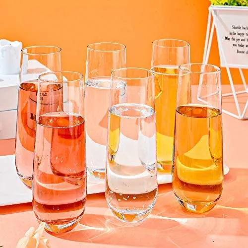 Design Master Verres à Flûte de Champagne sans Pied Verres de Boisson sans Plomb Verres à Vin Tout Usage