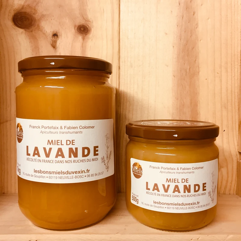 A Découvrir Les Bons Miels du Vexin et du Midi Miel de Lavande Épais Assez Clair Très Parfumé Pot 500 g Pot 1 Kg Seau 5 Kg