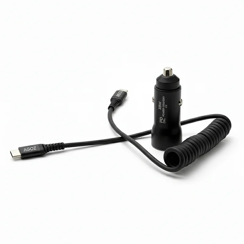 Chargeur de voiture rapide 38W et câble enroulé USB-C pour tablettes robustes Zebra