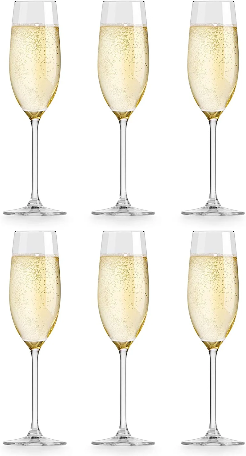 Verre à champagne Atna de Libbey 21 cl / 210 ml 6 Unités Design Elégant Qualité Supérieure Lave-Vaisselle