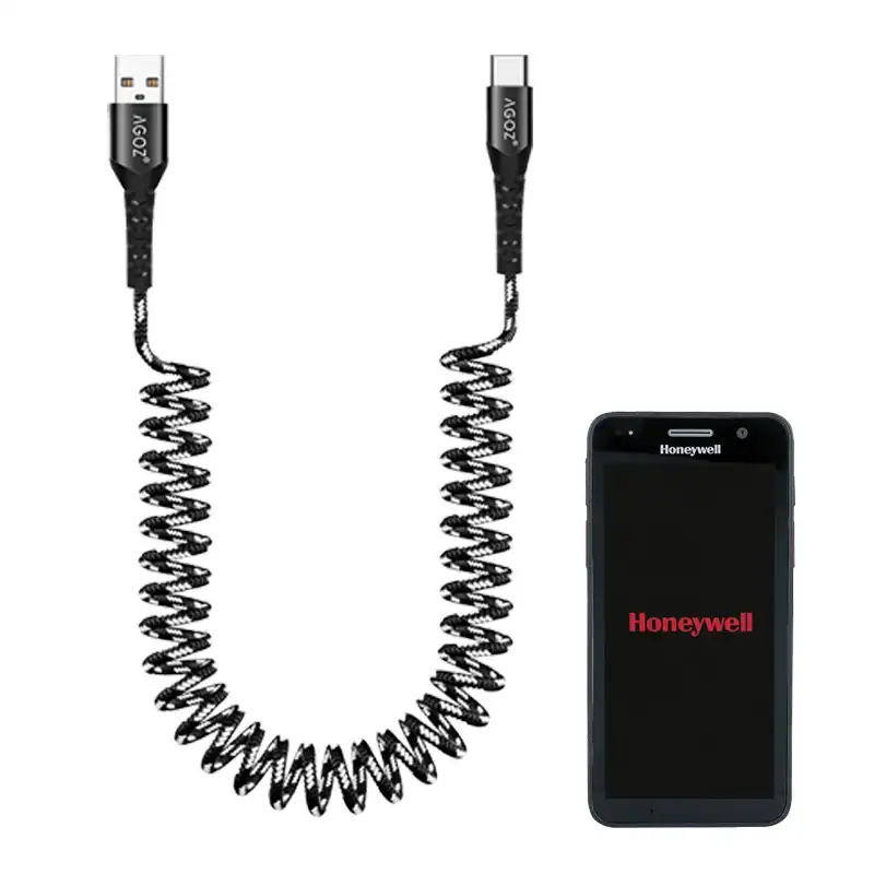 Câble de charge en spirale USB-C pour scanner Honeywell destiné aux stations partagées | Agoz