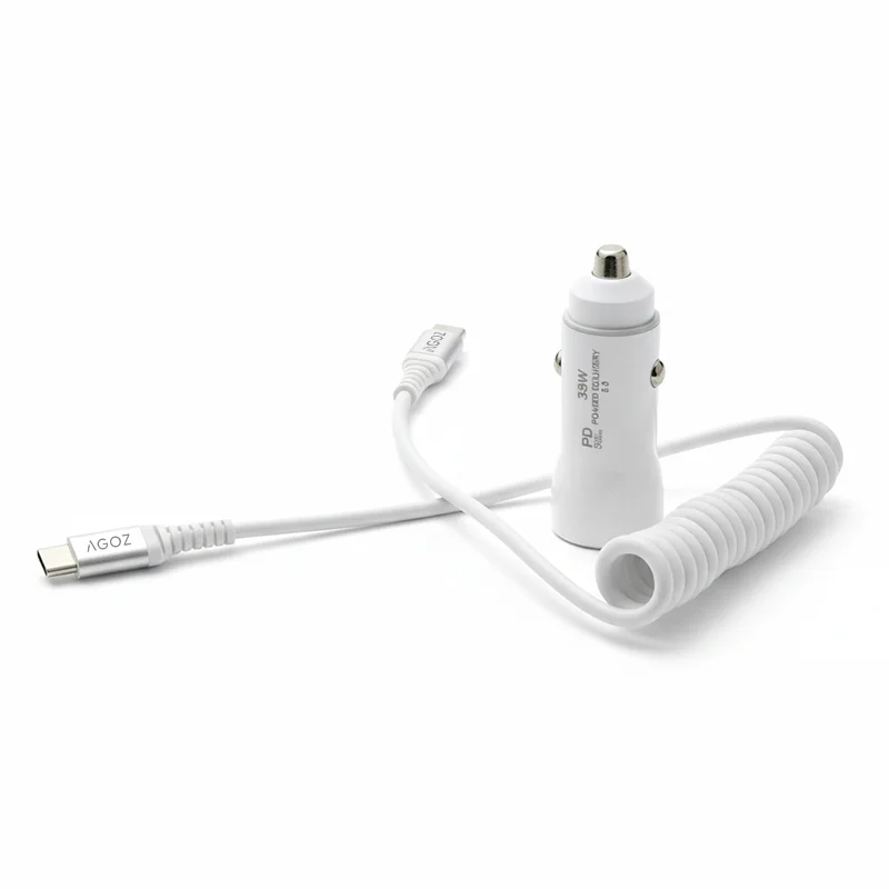Chargeur de voiture POS 38W pour Smart Terminal Flex GoDaddy avec câble USB-C spiralé | Agoz