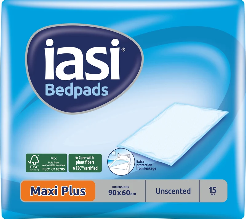 IASI alèses jetable 90 x 60, Absorption Maxi Plus, avec Technologie 'Odour Control' sans Parfum, 15 unités