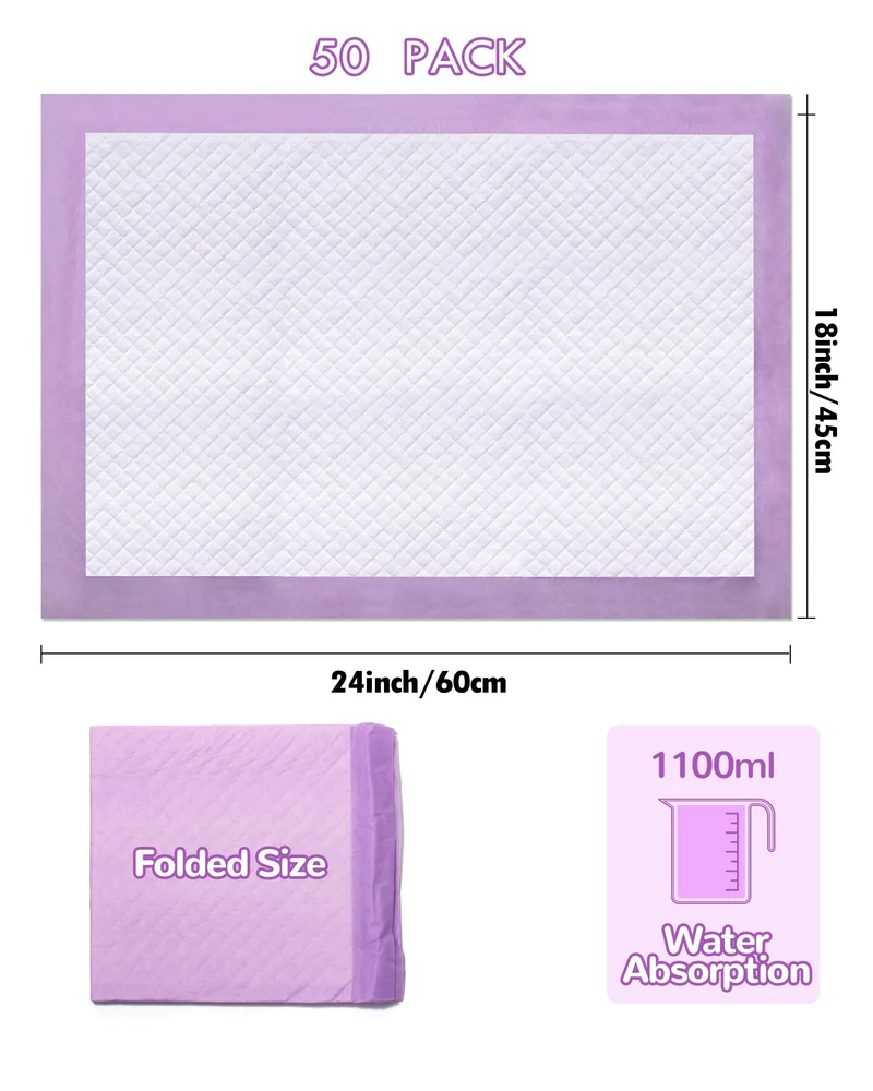 Matelas à Langer Bébé - Alèse Jetable Pack de 50 pour Table à Langer et Lit Bébé 45 x 60 cm Ultra Doux, Super absorbants et imperméables