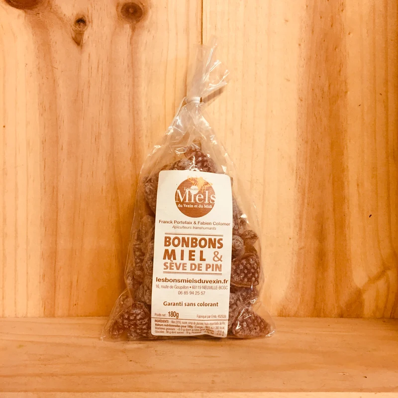A Découvrir Les Bons Miels du Vexin et du Midi Bonbons Miel & Sève de Pin 180 g