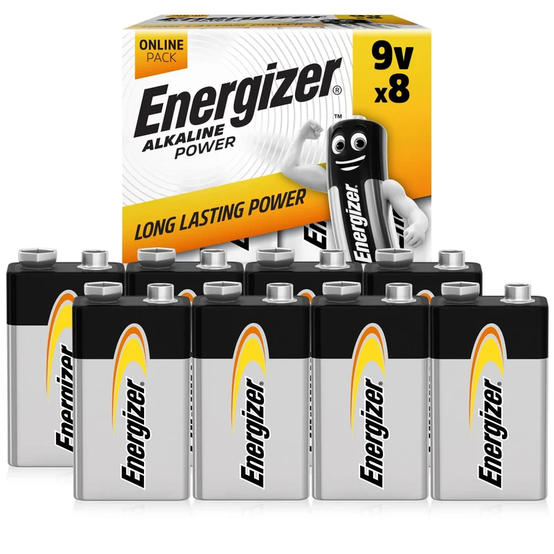 Energizer Pile 9V, Alkaline Power, Lot de 8