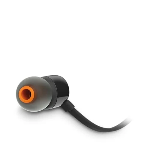 JBL T110 – Ecouteurs intra-auriculaires filaires – Son Pure Bass de JBL et bouton de contrôle – Connectivité : câble Jack 3,5 mm – Couleur : Noir