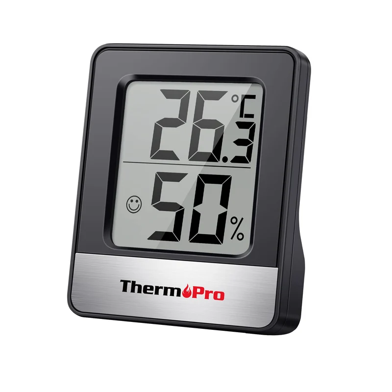 ThermoPro TP49 Petit Hygromètre Numérique Thermomètre Intérieur Thermomètre D'ambiance Moniteur de Température et Humidimètre pour Le Confort du Bureau à Domicile Thermomètre de Reptile