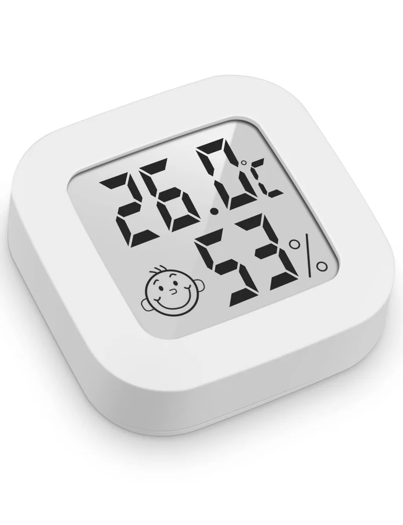 Mini Thermomètre Hygromètre Intérieur Digital à Haute Précision, Moniteur de Température et Humidimètre, Thermo Hygromètre Indicateur du Niveau de Confort