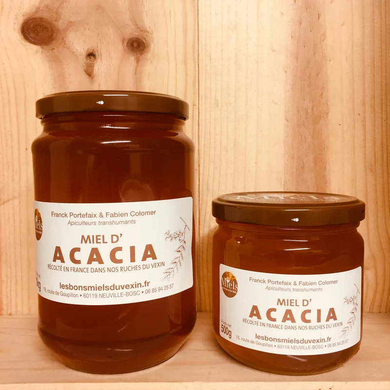 A Découvrir Les Bons Miels du Vexin et du Midi Miel d'Acacia Liquide Clair Très Doux Parfumé