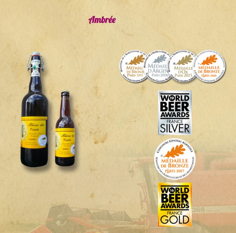 Bière du Vexin L’Ambrée 75cl X4 du Champ à La Chope