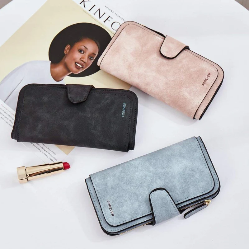 Portefeuille Femme Grande Capacite PU Cuir Porte-Monnaie Elégant avec 16 Porte-Cartes y Compris 2 fenêtre d'identification, Zippé pour Femme (Rosé)