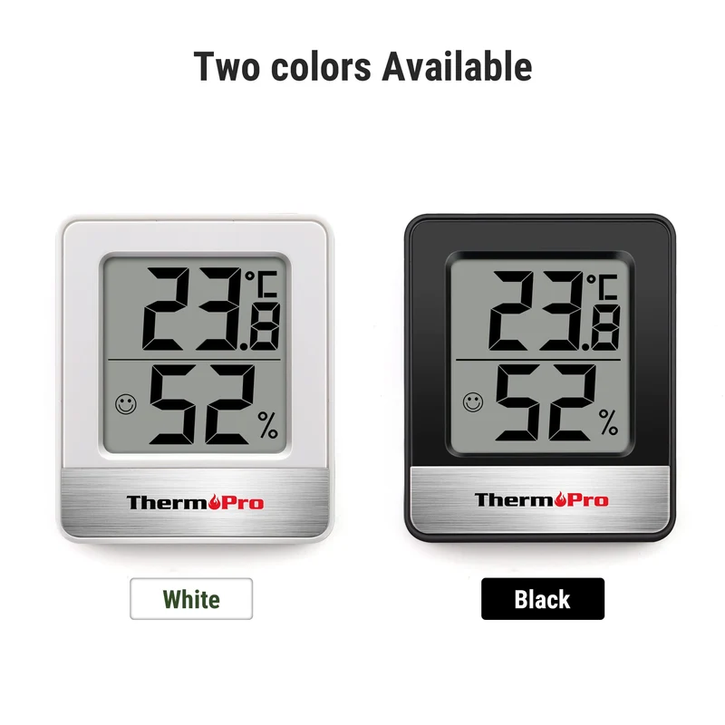 ThermoPro TP49 Petit Hygromètre Numérique Thermomètre Intérieur Thermomètre D'ambiance Moniteur de Température et Humidimètre pour Le Confort du Bureau à Domicile Thermomètre de Reptile