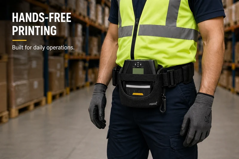 Étui pour imprimante mobile Zebra avec ceinture de taille pour port mains libres