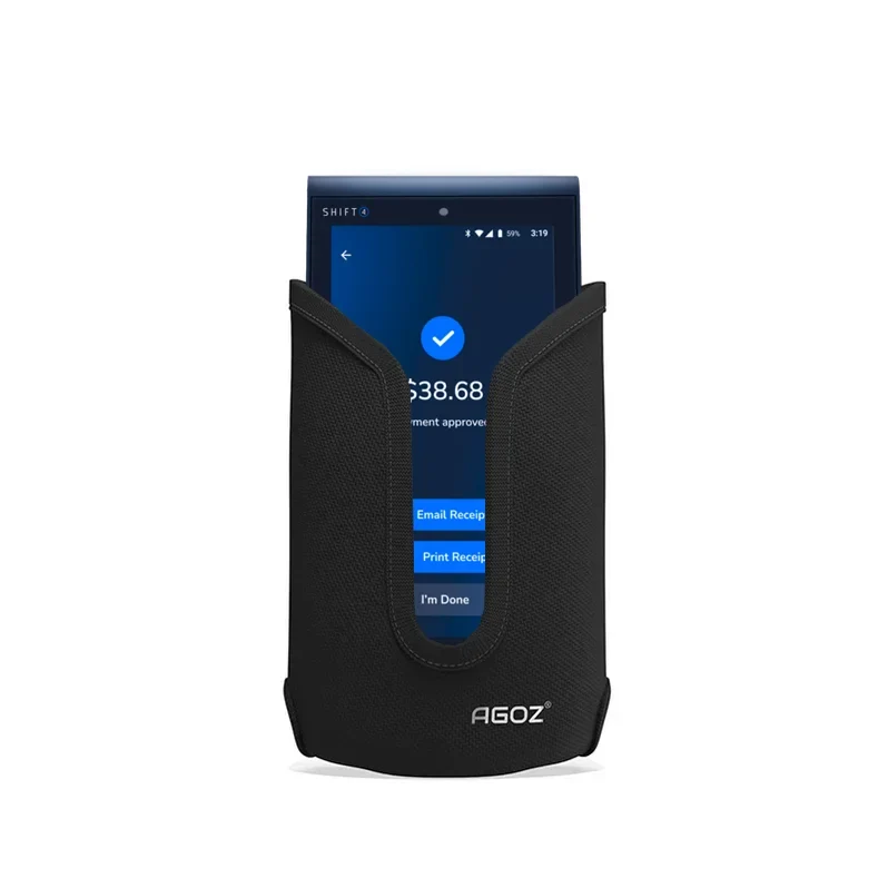 Étui holster pour terminal portatif Shift4 POS avec clip de ceinture métallique et passant | Agoz