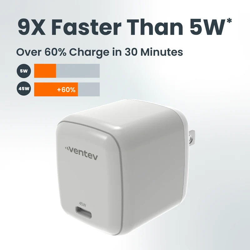 45W ULTRAFAST USB C Universal GaN Mini Wall Charger and 240W USB C to USB C Cable